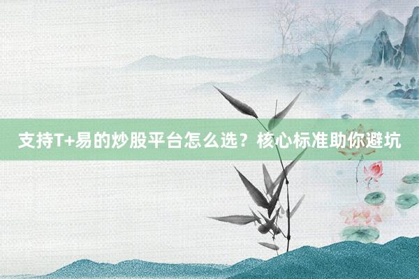 支持T+易的炒股平台怎么选？核心标准助你避坑
