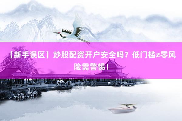 【新手误区】炒股配资开户安全吗？低门槛≠零风险需警惕！