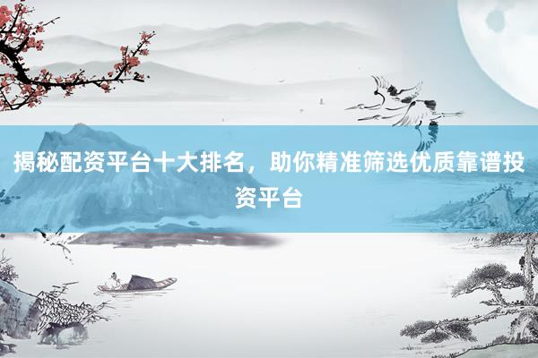 揭秘配资平台十大排名，助你精准筛选优质靠谱投资平台