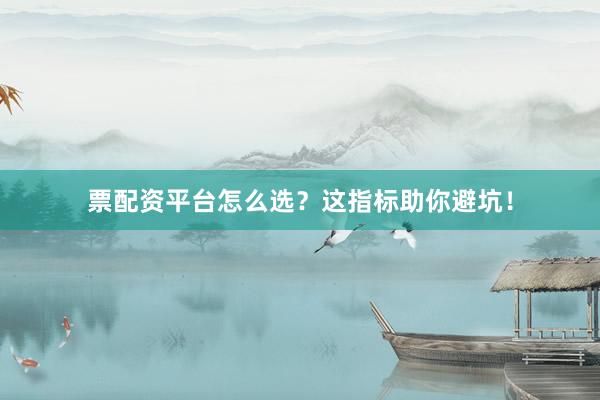 票配资平台怎么选？这指标助你避坑！