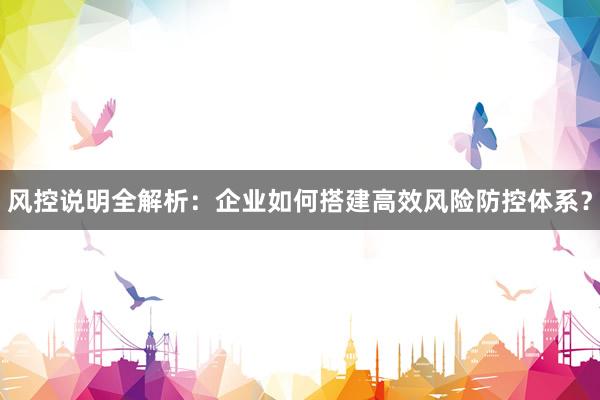 风控说明全解析：企业如何搭建高效风险防控体系？